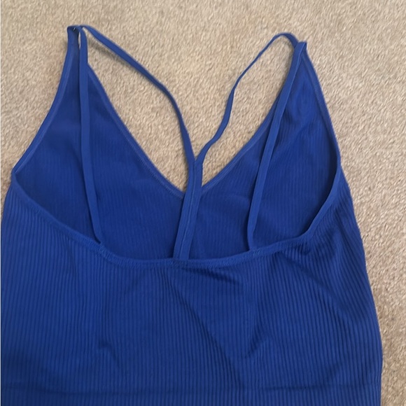 Dynamite Blue Ribbed Tank Top - Picture 2 of 2